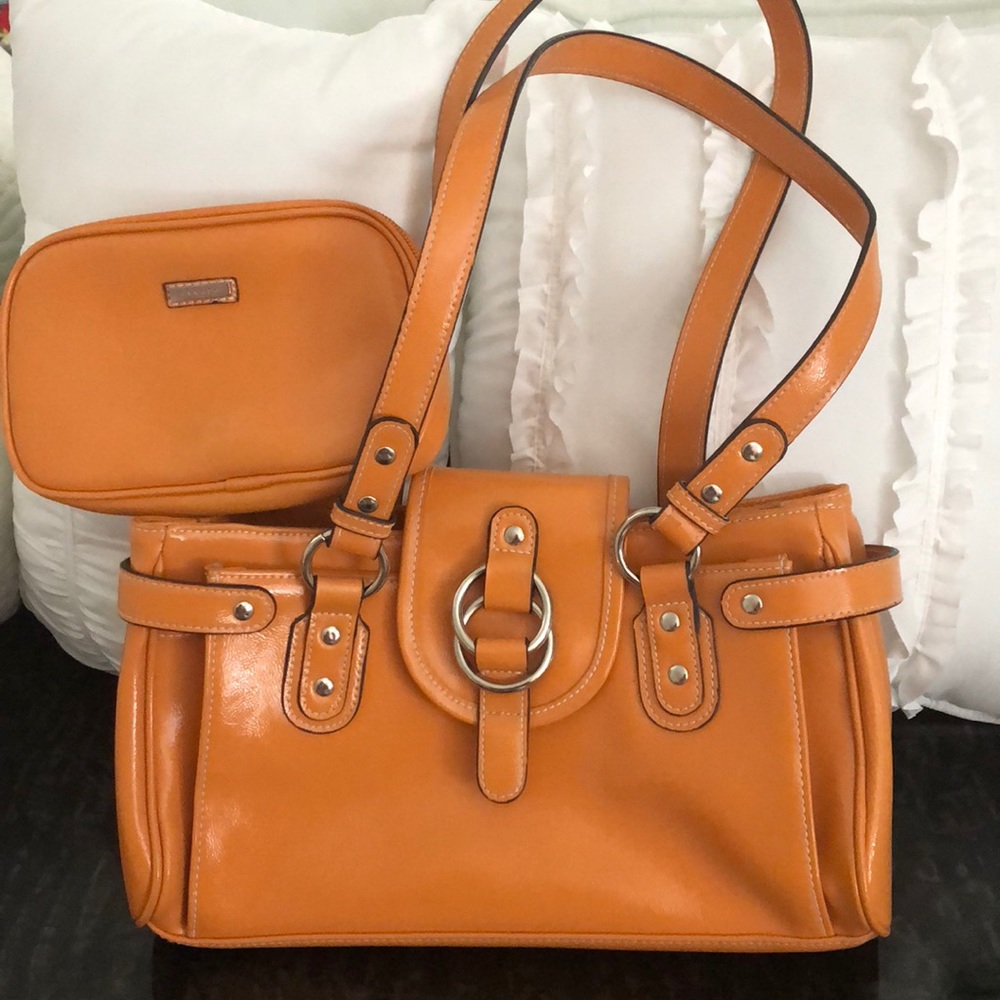 Strada Orange Purse and Pouch